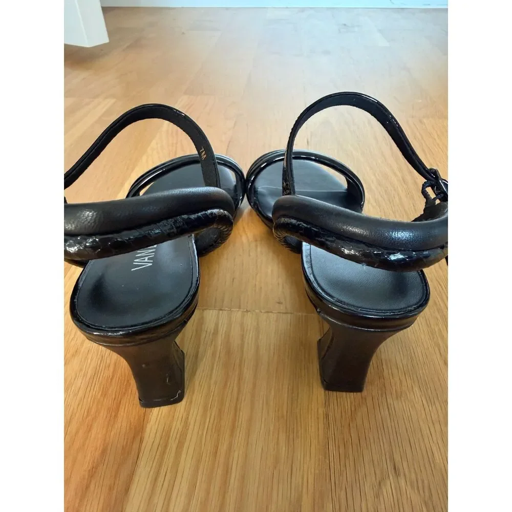VANELi Lashi Black Kitten Heel Ankle Strap Sandals Size 7M NWOB